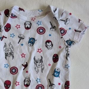 marvel avengers short sleeve bodysuit diaper shirt 0-3 months baby